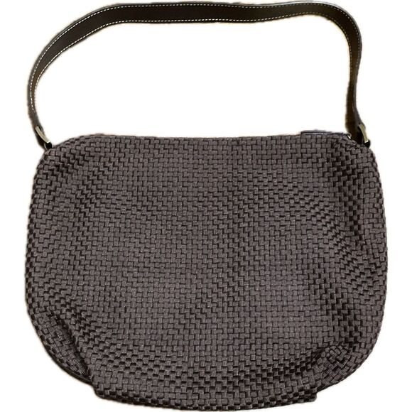 The Sak Handbag Bag Purse Brown Woven Fabric Hobo Shoulder Bag Viscose‎ - Picture 1 of 7